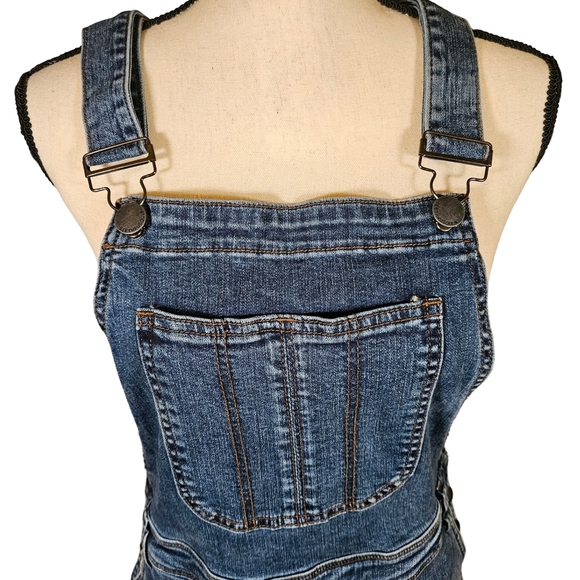 See Thru Soul, Short Denim Overalls, Size 27 Boyfriend Shortall - Picture 2 of 10